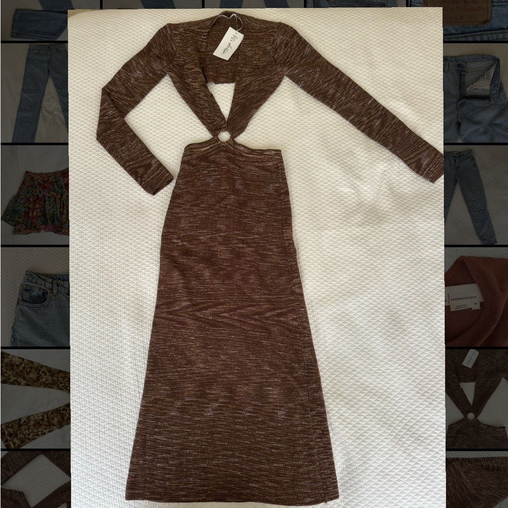 12th Tribe Brown Sweater Dress